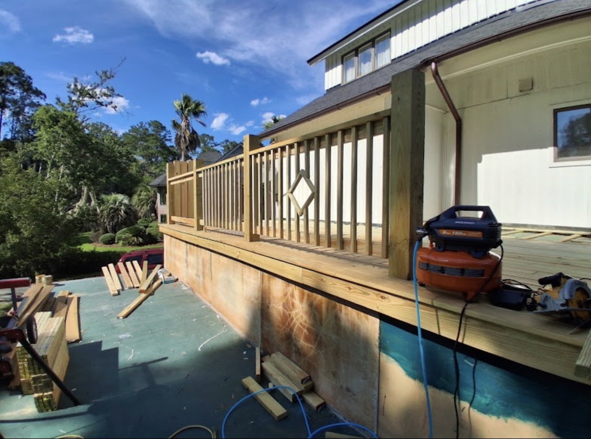 Pool house framing
